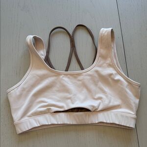 ZYIA Cream and Tan Sports Bra